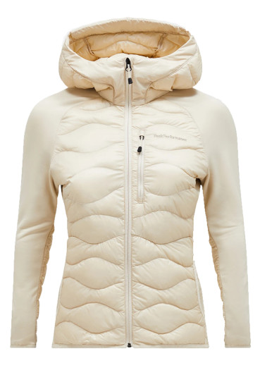 detail Dámska bunda Peak Performance Helium Hybrid Down Hood Jkt W Sand Fog N36