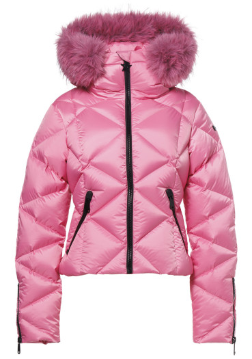 detail Dámska bunda Goldbergh Harumi Ski Jacket Faux Border Pink Cosmos