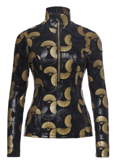 detail Dámsky rolák Goldbergh Sens Ski Pully Japanese Fan Black/Gold