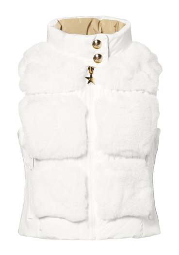detail Dámska vesta Goldbergh Chic Bodywarmer Faux Snow White