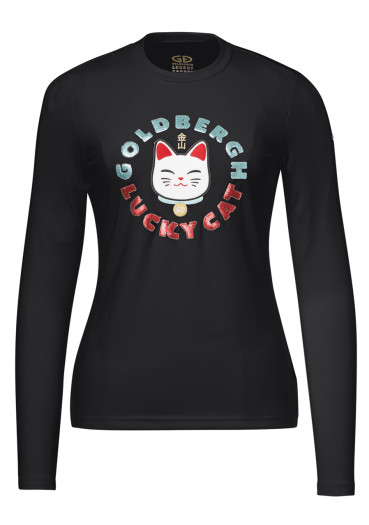 detail Dámske tričko Goldbergh Neko Long Sleeve Top Black
