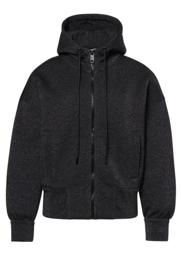 detail Dámska mikina Goldbergh Alura Hooded Full Zip Cardigan Black Lurex Melange