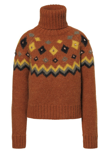 detail Dámsky sveter Goldbergh Hanashi Sweater Deep Mocha