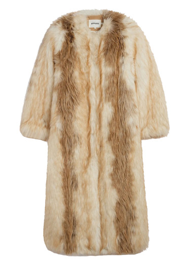 detail Dámsky kabát APPARIS Solange Fox Maxi Coat Beige Multi