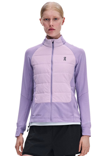 detail On Running Weather Hybrid Jacket, W Mallow/Foxglove