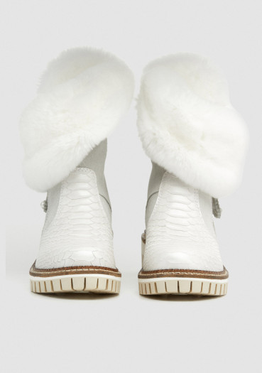 detail Dámske zimné topánky Nis 2015457/2 Scarponcino Zip Pelle St. Rettile Latte/Rex