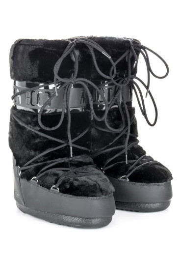 detail Moon Boot Icon Faux Fur, 001 Black