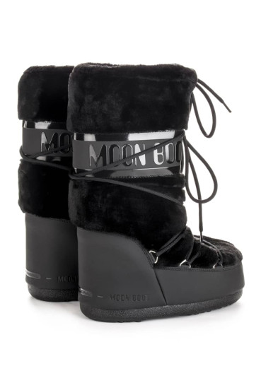 detail Moon Boot Icon Faux Fur, 001 Black