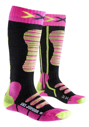 detail Detské podkolenky X-SOCKS SKI JUNIOR Fuchsia/Yellow