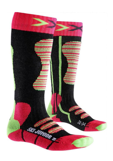 detail Detské podkolenky X-SOCKS SKI JUNIOR Fuchsia/Yellow