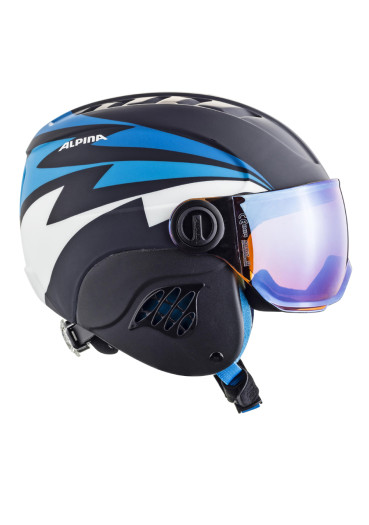 detail Detská lyžiarska prilba Alpina Carat LE Visor HM Blue