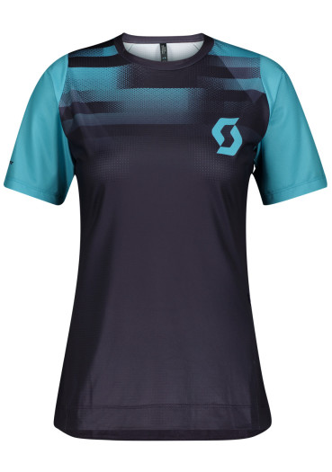 detail Dámsky trailový dres Scott Shirt W's Trail Vertic Pro SS – Dark Purple / Bright Blue