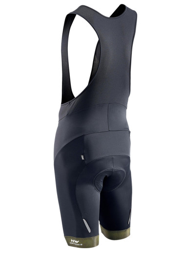 detail Cyklistické kraťasy Northwave Origin Bibshort Blk/Yellowfluo pre mužov