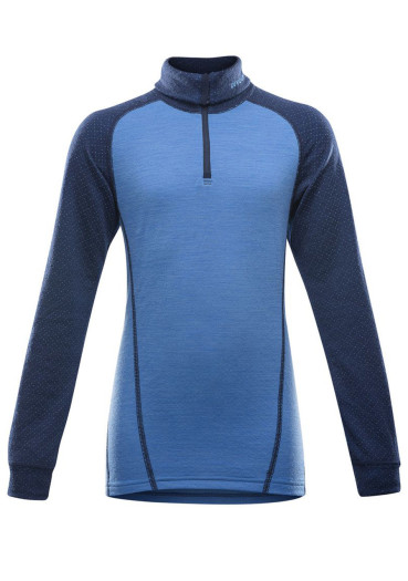 detail Detské tričko DEVOLD DUO ACTIVE JUNIOR ZIP NECK HEAVEN