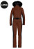 detail Dámska kombinéza Goldbergh Parry Long Ski Suit Faux Border Deep Mocha