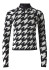 detail Perfect Moment 1/4 Zip Jacquard Baselayer Top 1740 B/W Houndstooth