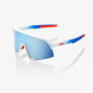 náhľad 100% S3 - TotalEnergies Team Matte White / Metallic Blue - HiPER Blue Multilayer Mirror Lens