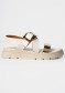 náhľad Nis MIRANDA/1 Sandalo Pelle/Fibbia Off-White/Oro