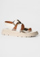 náhľad Nis MIRANDA/1 Sandalo Pelle/Fibbia Off-White/Oro