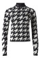náhľad Perfect Moment 1/4 Zip Jacquard Baselayer Top 1740 B/W Houndstooth