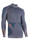 náhľad UYN Man Ambityon Uw Shirt Lg_Sl. Melange Turtleneck Black Melange/Atlantic/Orange Shiny