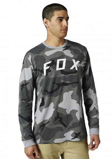 detail Pánske tričko Fox Bnker Ls Tech Tee Black Camor