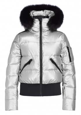 Dámska zimná bunda Goldbergh Bombardino Jacket Real Fur Silver