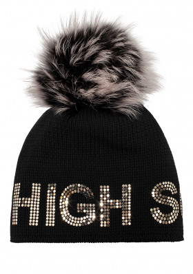 High Society Rush hat with fur Black/Silver 5090