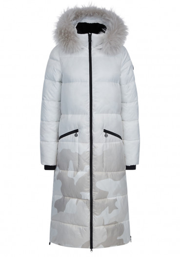 detail Dámsky kabát Sportalm s kožušinou White 165102071401