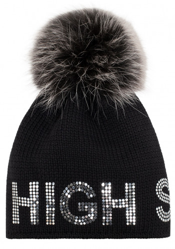 High Society Rush hat with fur black/silver 5090