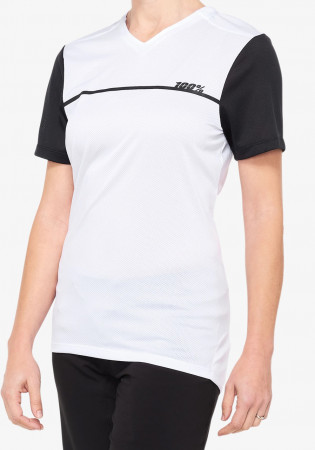 detail Dámske športové tričko 100% RIDECAMP Women 'Jersey White / Black
