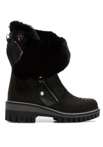 Dámske zimné topánky Nis 2015457/1 Scarponcino Zip Pelle St. Rettile Bk/Rex
