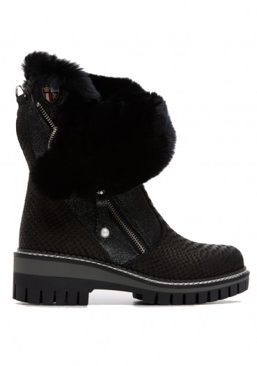 detail Dámske zimné topánky Nis 2015457/1 Scarponcino Zip Pelle St. Rettile Bk/Rex