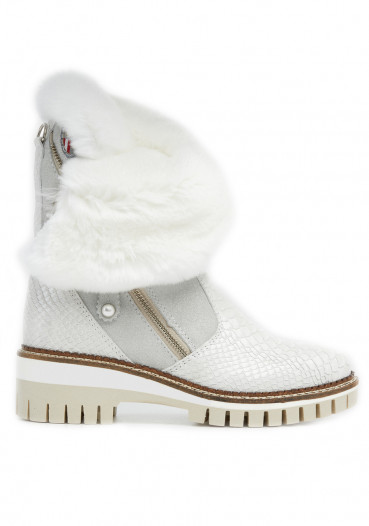 detail Dámske zimné topánky Nis 2015457/2 Scarponcino Zip Pelle St. Rettile Latte/Rex
