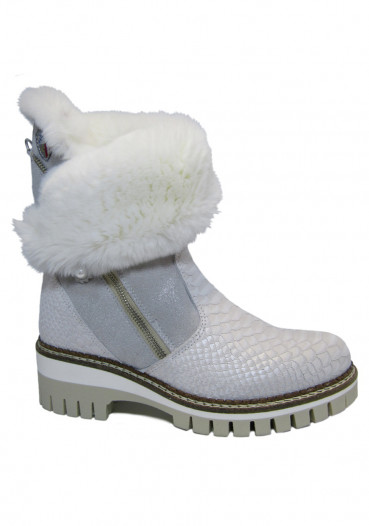 detail Dámske zimné topánky Nis 2015457/2 Scarponcino Zip Pelle St. Rettile Latte/Rex