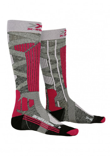 X-Socks® Ski Rider 4.0 Wmn Stone Grey Melange/Pink