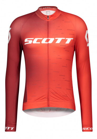detail Pánsky cyklistický dres Scott Shirt M 's RC Pre l / sl Fier Rd / Whte