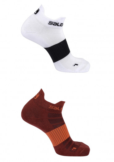 detail Ponožky SALOMON SENSE 2-PACK-BIKING RED-WHITE