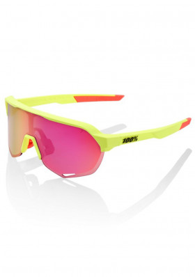 100% S2 Matte Washed Out Neon Yellow -Purple Multilayer Mirror Lens